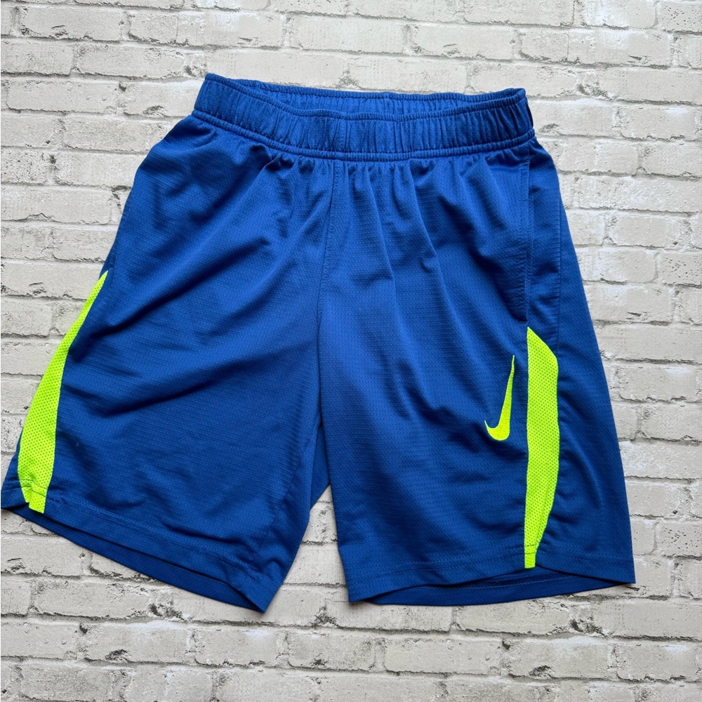 Boys Size S Nike Blue and Green Athletic Performance Shorts